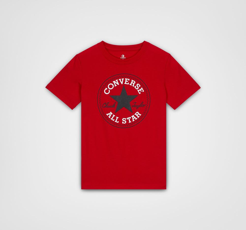 Camiseta Converse Core Chuck Patch Criança Vermelhas 049136IYX